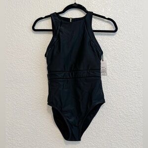 Shade & Shore Black One Piece Swimsuit with Waist Detail Size XS